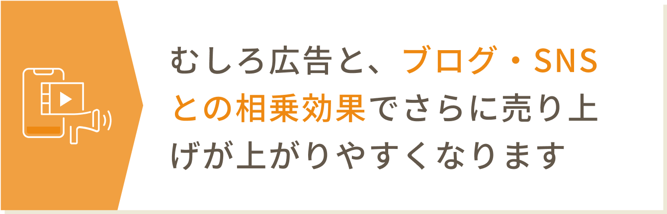 むしろ広告と、ブログ・SNSとの相乗効果でさらに売り上げが上がりやすくなります