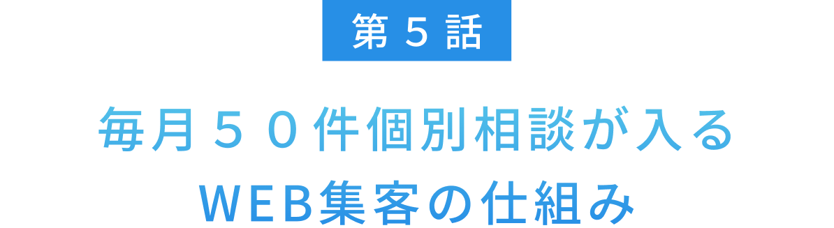 毎月５０件個別相談が入る
WEB集客の仕組み