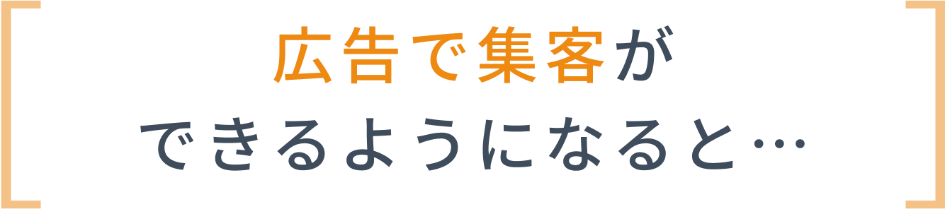 広告で集客ができるようになると・・・